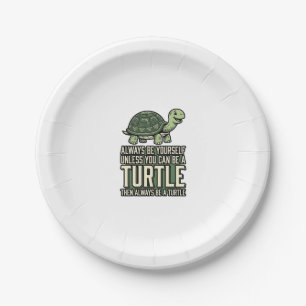Grappige Schildpad Wees Jezelf Vintage Shirt Ontwe Papieren Bordje