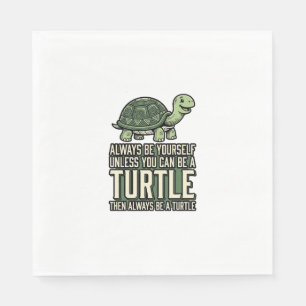 Grappige Schildpad Wees Jezelf Vintage Shirt Ontwe Servet