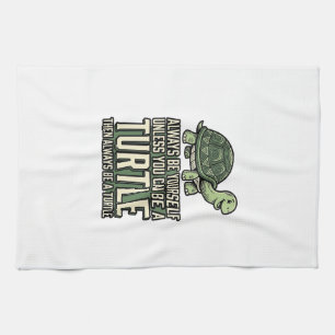 Grappige Schildpad Wees Jezelf Vintage Shirt Ontwe Theedoek