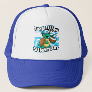 Grappige schildpad zonnige dag trucker pet