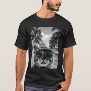 Grappige schildpadkat selfie kat zomer vakantie t-shirt