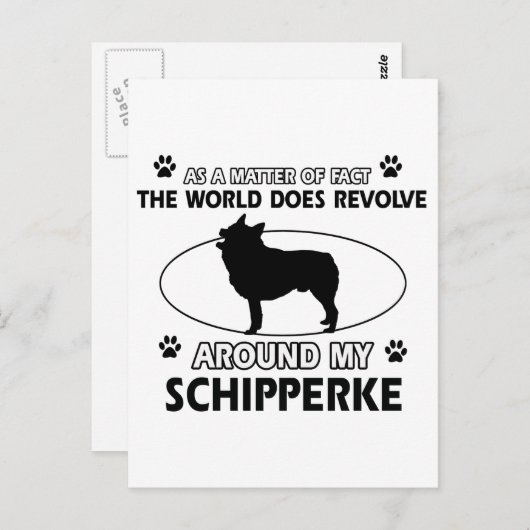 grappige SCHIPPERKE-design Briefkaart (Voorkant / Achterkant)