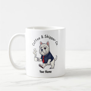 Grappige Schipperke-hond Zakelijke pak koffie Koffiemok