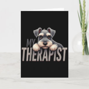 Grappige Schnau Puppy Mijn Therapeut Schnauzer Hon Kaart