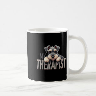 Grappige Schnau Puppy Mijn Therapeut Schnauzer Hon Koffiemok