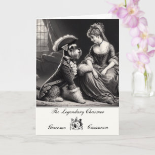 Grappige Schnauzer Casanova Vouwkaart Kaart