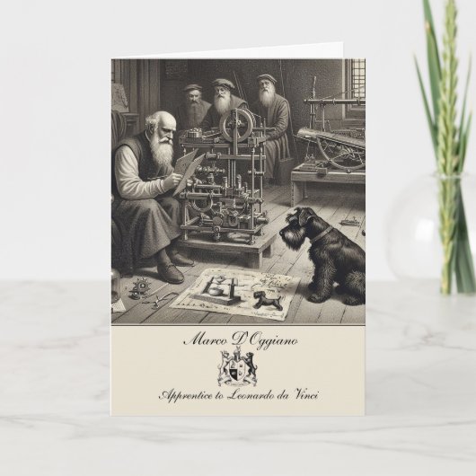 Grappige Schnauzer Geschiedenis Gevouwen Wenskaart Kaart (Voorkant)