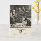 Grappige Schnauzer Geschiedenis Gevouwen Wenskaart Kaart (Gele Bloem)