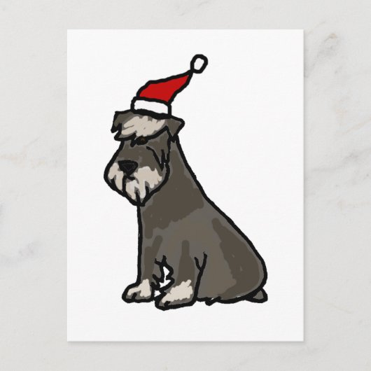 Grappige Schnauzer in het kerst Pet Feestdagenkaart (Voorkant)