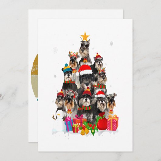 Grappige Schnauzer Kerstboom Huisdier HOND Liefheb Feestdagenkaart (Voorkant / Achterkant)