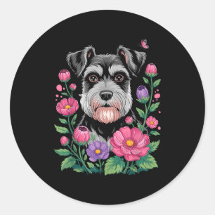 Grappige Schnauzer Kunst voor Vrouwen Schnauzer Ho Ronde Sticker