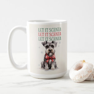 Grappige Schnauzer Mok met Kerst Puntzak Kerstmis