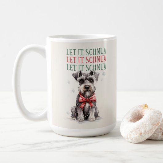 Grappige Schnauzer Mok met Kerst Puntzak Kerstmis (Met donut)
