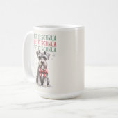 Grappige Schnauzer Mok met Kerst Puntzak Kerstmis (Voorkant links)