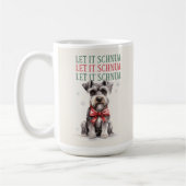 Grappige Schnauzer Mok met Kerst Puntzak Kerstmis (Links)