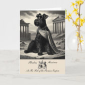 Grappige Schnauzer Roman Empire Groeten Kaart (Gele Bloem)
