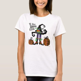 Grappige schoen heks Pet pompoenen Halloween T-shirt