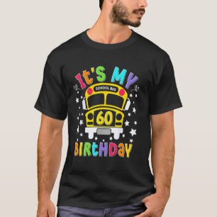 Grappige school 60ste verjaardagsfeestje schoolbus t-shirt