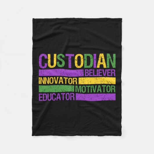 Grappige School Bewaarder Mardi Gras Festival Part Fleece Deken (Voorkant)