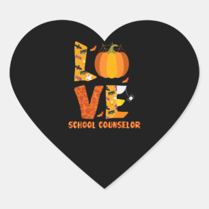 Grappige School Counselor Love Halloween Hart Sticker