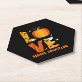 Grappige School Counselor Love Halloween Kartonnen Onderzetters (Schuin)