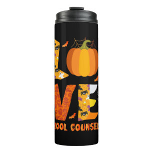 Grappige School Counselor Love Halloween Thermosbeker