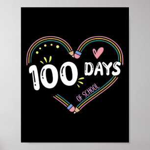 Grappige School Jongens Meisjes Kinder 100 Dagen v Poster