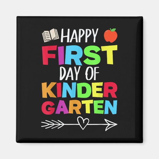 Grappige School Leraar Student Gelukkig Eerste Dag Magneet (Voorkant)