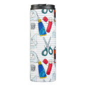 Grappige school levert personages. Aangepast initi Thermosbeker (Achterkant)