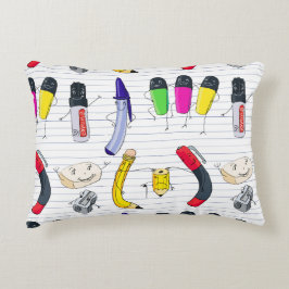 Grappige school levert personages. accent kussen