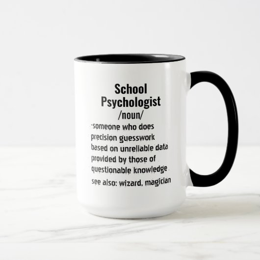Grappige School Psycholoog Definitie geschenken Mok (Rechts)