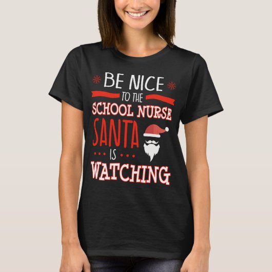 Grappige school verpleegster lelijke kerst Kerstma T-shirt (Voorkant)