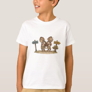 Grappige School vs Vakantie Apen Cute Terug naar S T-shirt