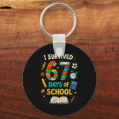 Grappige School Zes Zeven Meme Leerling Leraar Gra Sleutelhanger (Voorkant)