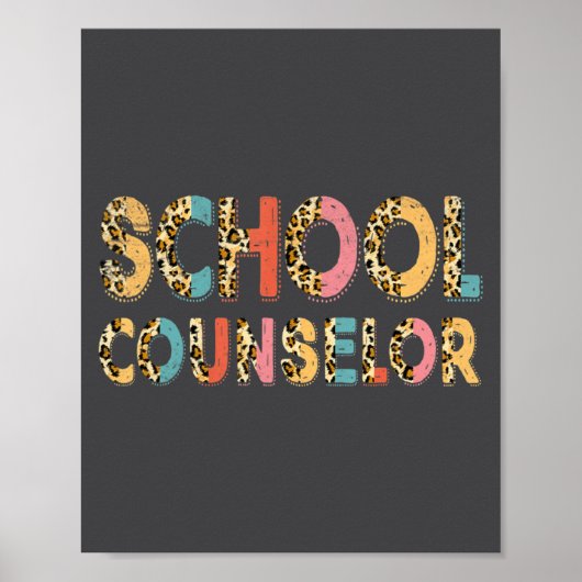 Grappige schoolbegeleider docent luipaard schoolad poster (Voorkant)