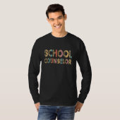 Grappige schoolbegeleider docent luipaard schoolbe t-shirt (Voorkant volledig)