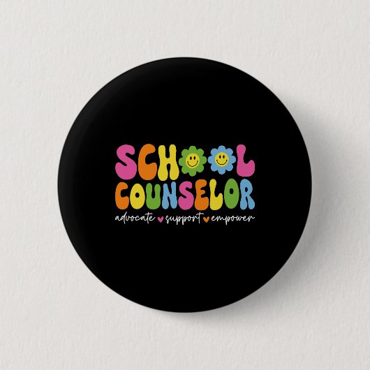 Grappige schoolbegeleider terug naar school counse ronde button 5,7 cm (Voorkant)