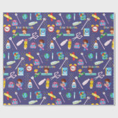 Grappige schoolbenodigdheden terug naar school pat cadeaupapier (Vlak)