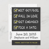 Grappige schoolbord checklist Sla de datum op Aankondigingskaart (Voorkant / Achterkant)