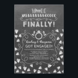 Grappige schoolbordstijl eindelijk verlovingsfeest kaart<br><div class="desc">Leuke en moderne verlovingsfeestuitnodiging</div>