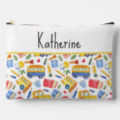 Grappige schoolbus Ga terug naar school naampatroo Etui (Voorkant)