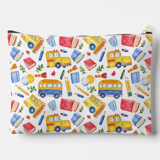 Grappige schoolbus Ga terug naar school naampatroo Etui (Achterkant)