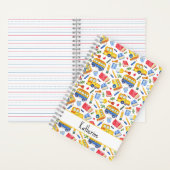 Grappige schoolbus Ga terug naar school naampatroo Notitieboek (Binnen)