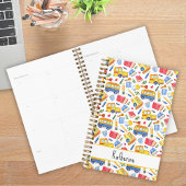 Grappige schoolbus Ga terug naar school naampatroo Planner