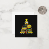 grappige schoolbuschauffeur kerstboom ornament notitiekaartje (Voorkant / Achterkant in situ)