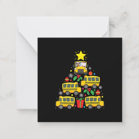 grappige schoolbuschauffeur kerstboomornament notitiekaartje (Voorkant)