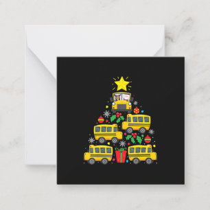 grappige schoolbuschauffeur kerstboomornament notitiekaartje