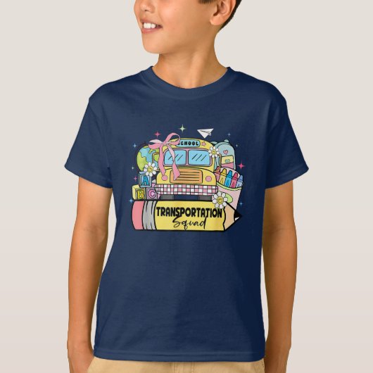 Grappige schoolbuschauffeur terug naar school t-shirt (Voorkant)