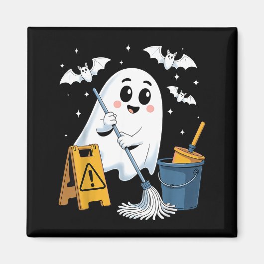 Grappige schoolconciërge Schoonmaker Geest Hallowe Magneet (Voorkant)