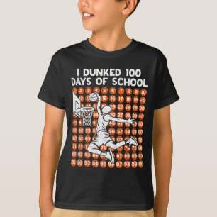 Grappige schooldag 100 dagen ik basketbal gedunked t-shirt